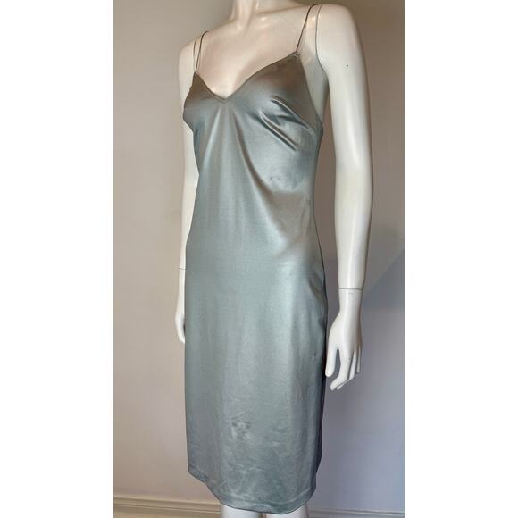 1990s Dolce & Gabbana Silver Chain Wet Look Bodycon Beach Dress - Picture 2 of 13